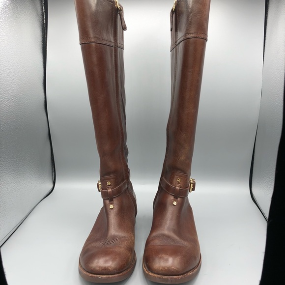TORY BURCH Marlene Almond Leather Riding Boot - Picture 4 of 12